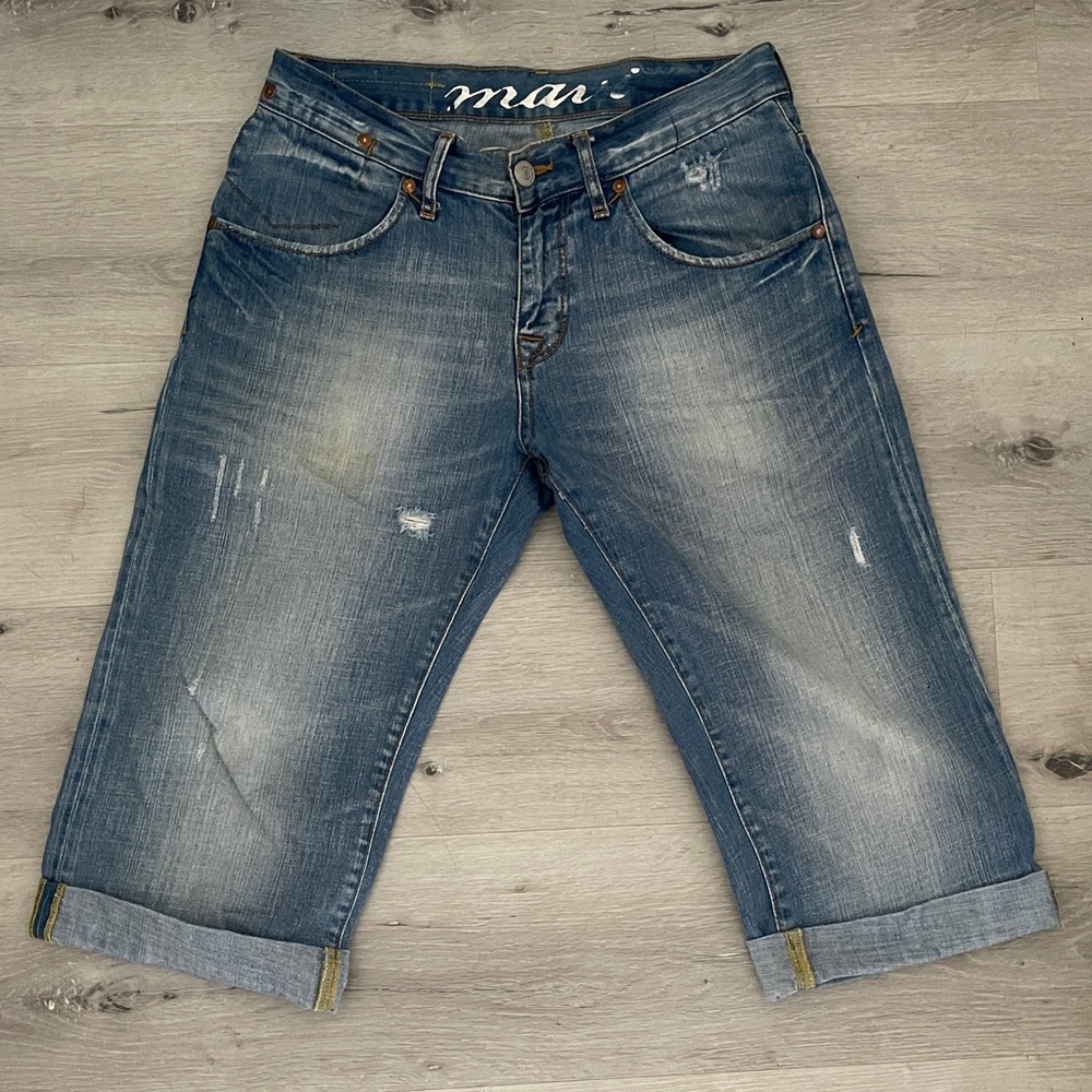 Mavi Men’s Jeans Capris Shorts Richard Size 29 Distressed Hole In Back Pocket